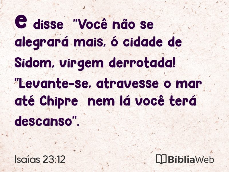 Isaías 23:12 em imagem para compartilhar