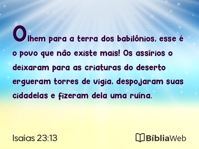 Isaías 23:13 em imagem para compartilhar