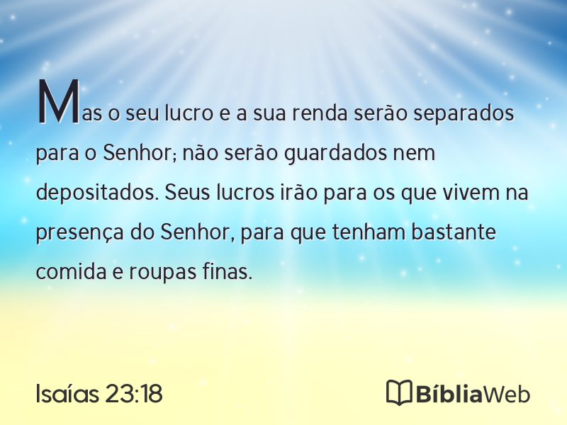 Isaías 23:18 em imagem para compartilhar