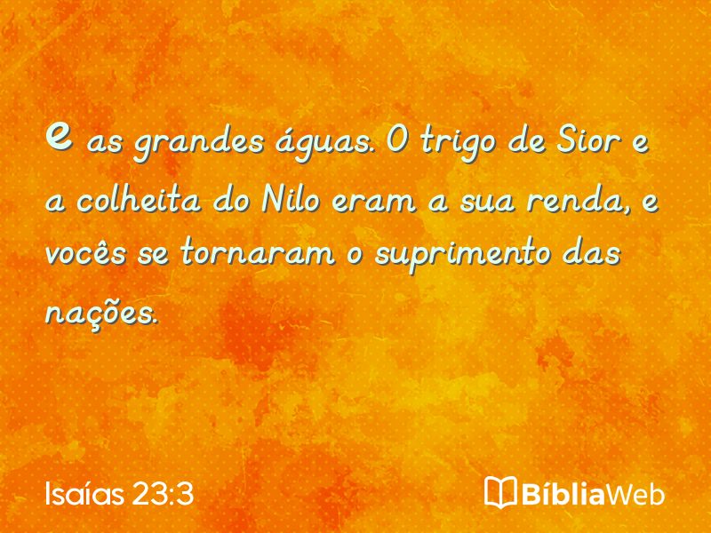 Isaías 23:3 em imagem para compartilhar