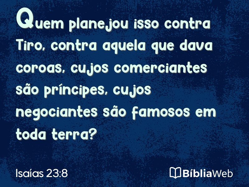 Isaías 23:8 em imagem para compartilhar