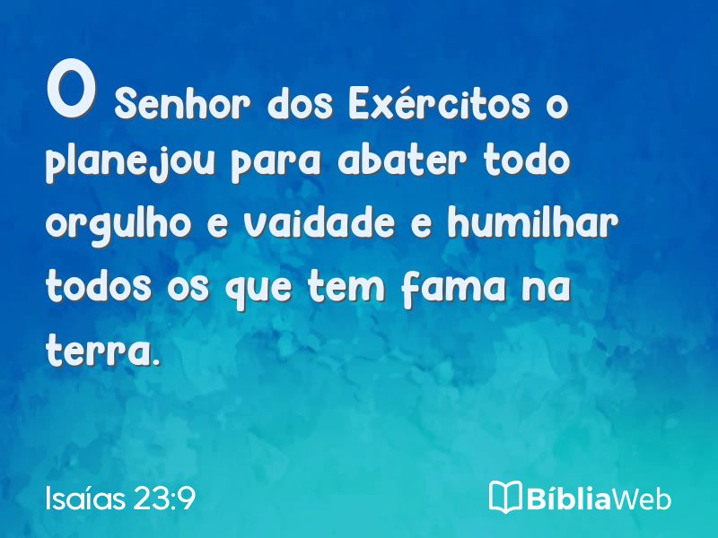 Isaías 23:9 em imagem para compartilhar