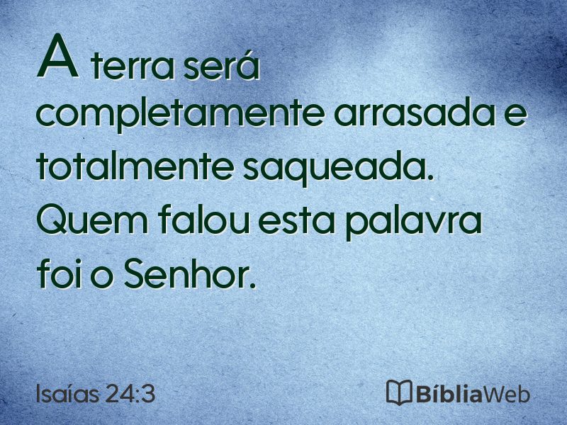 Isaías 24:3 em imagem para compartilhar
