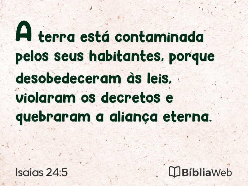 Isaías 24:5 em imagem para compartilhar