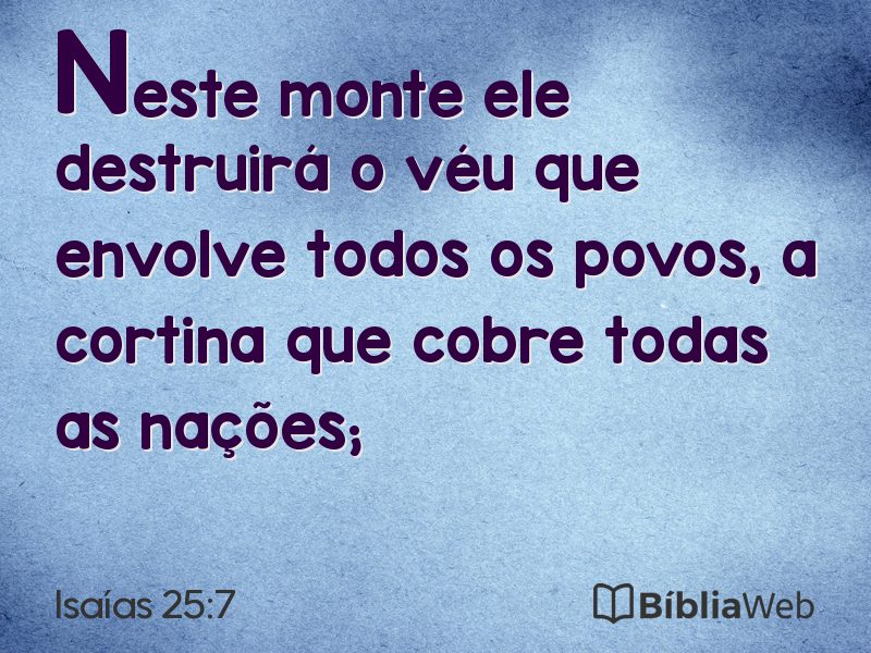 Isaías 25:7 em imagem para compartilhar