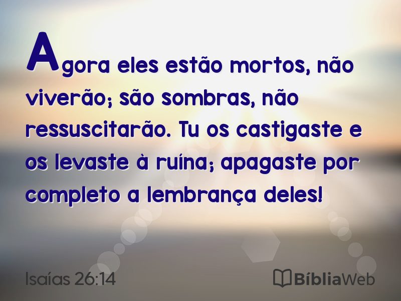Isaías 26:14 em imagem para compartilhar