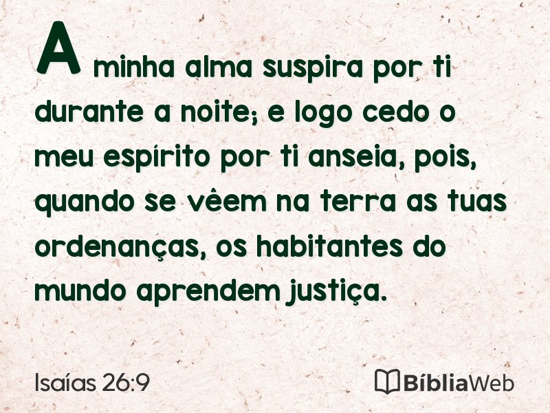 Isaías 26:9 em imagem para compartilhar
