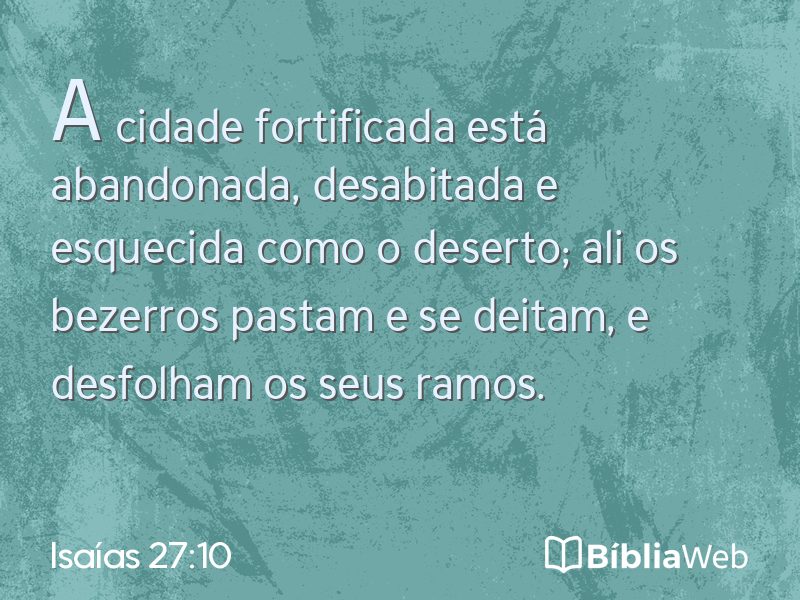 Isaías 27:10 em imagem para compartilhar