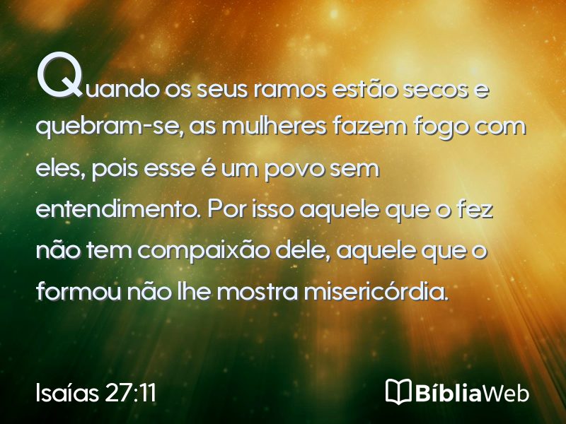 Isaías 27:11 em imagem para compartilhar