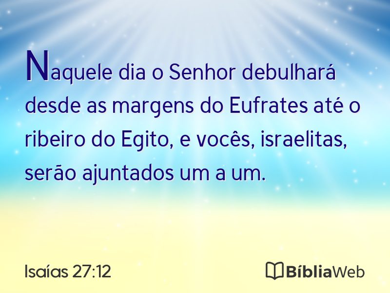 Isaías 27:12 em imagem para compartilhar