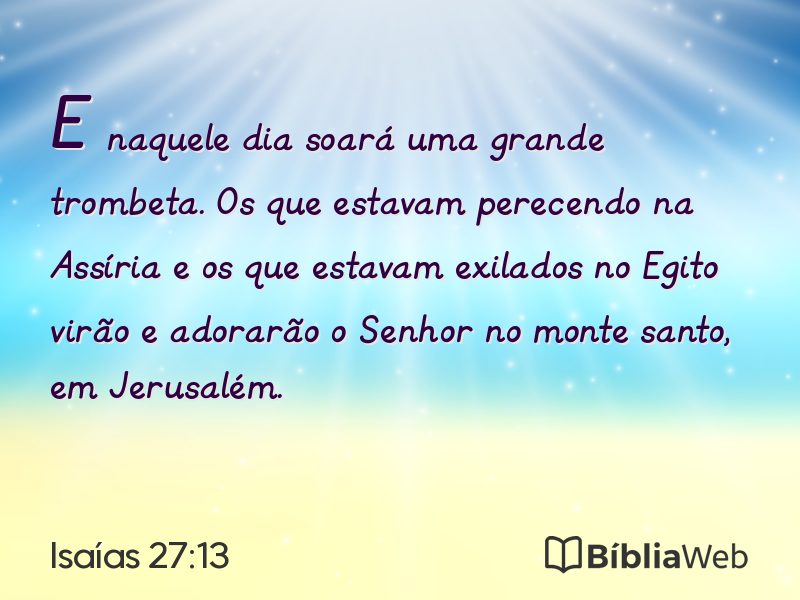 Isaías 27:13 em imagem para compartilhar