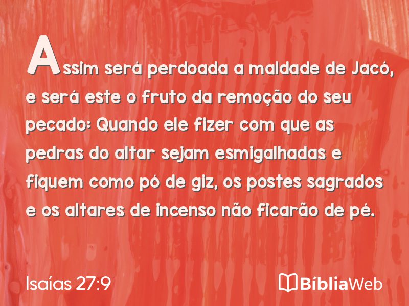 Isaías 27:9 em imagem para compartilhar
