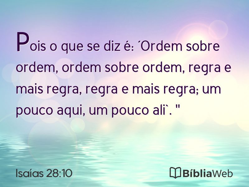 Isaías 28:10 em imagem para compartilhar