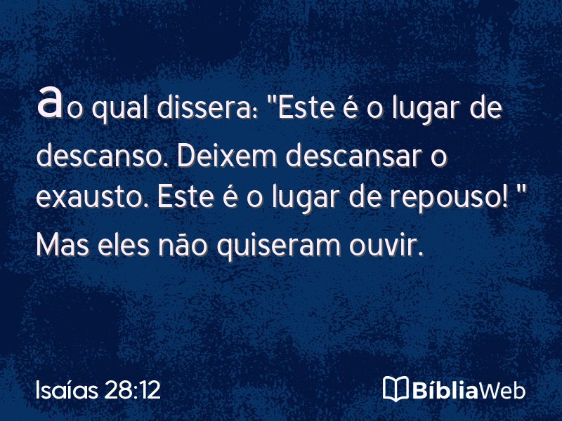 Isaías 28:12 em imagem para compartilhar