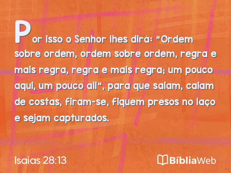 Isaías 28:13 em imagem para compartilhar