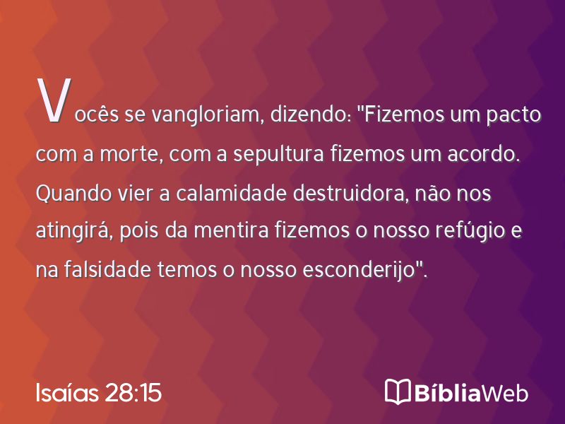 Isaías 28:15 em imagem para compartilhar
