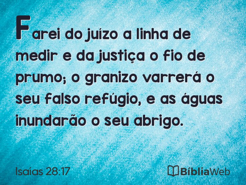 Isaías 28:17 em imagem para compartilhar