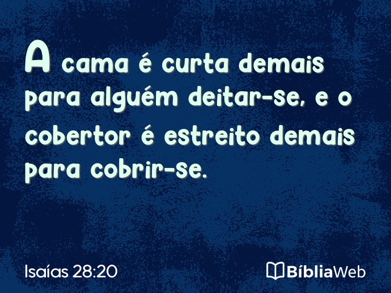 Isaías 28:20 em imagem para compartilhar