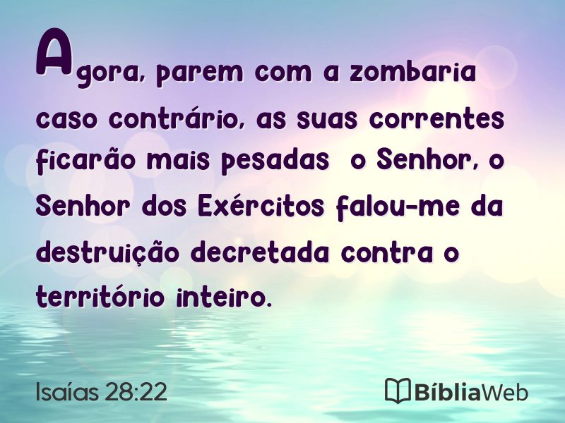 Isaías 28:22 em imagem para compartilhar