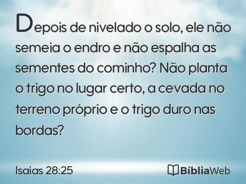 Isaías 28:25 em imagem para compartilhar