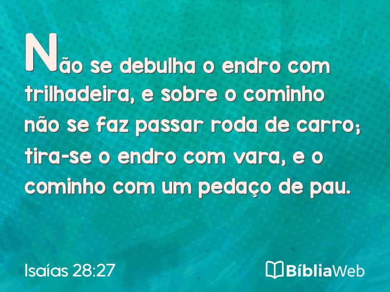 Isaías 28:27 em imagem para compartilhar