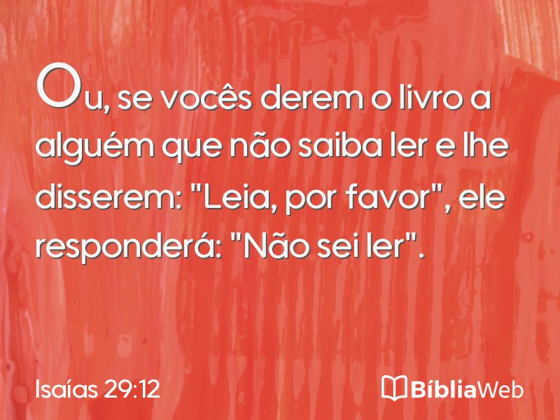 Isaías 29:12 em imagem para compartilhar