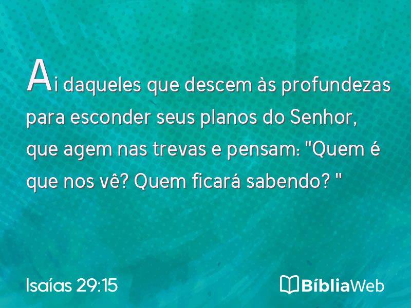 Isaías 29:15 em imagem para compartilhar
