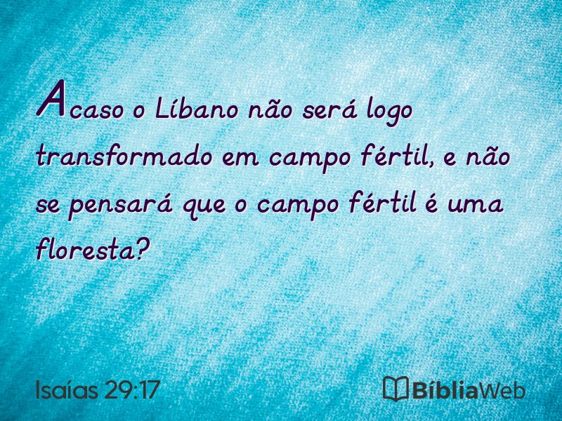 Isaías 29:17 em imagem para compartilhar
