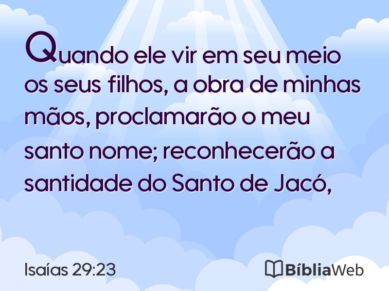 Isaías 29:23 em imagem para compartilhar