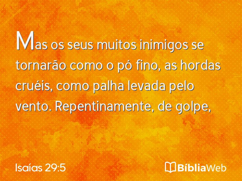 Isaías 29:5 em imagem para compartilhar