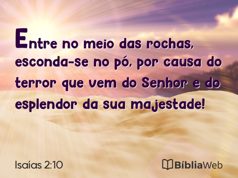 Isaías 2:10 em imagem para compartilhar