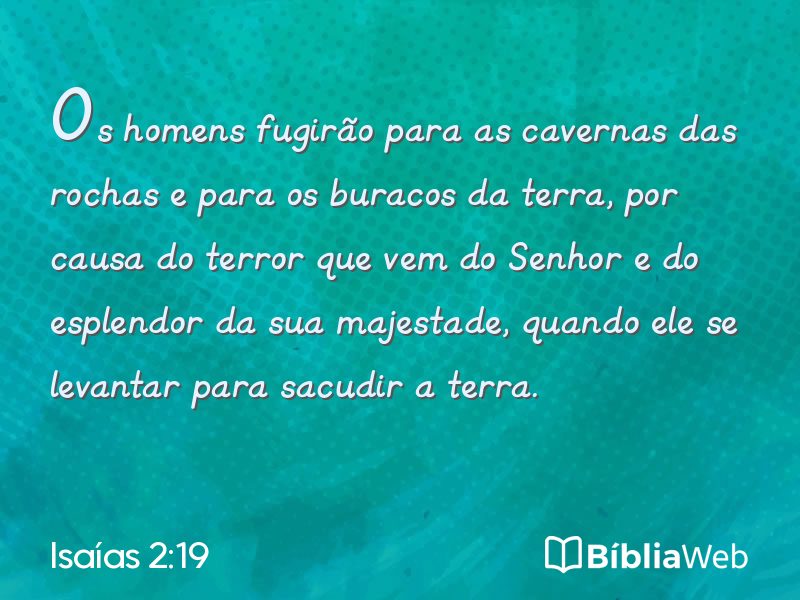 Isaías 2:19 em imagem para compartilhar