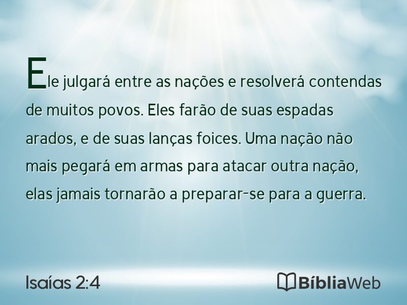 Isaías 2:4 em imagem para compartilhar