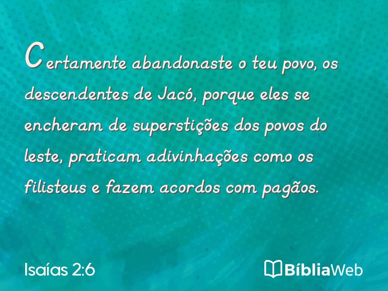 Isaías 2:6 em imagem para compartilhar