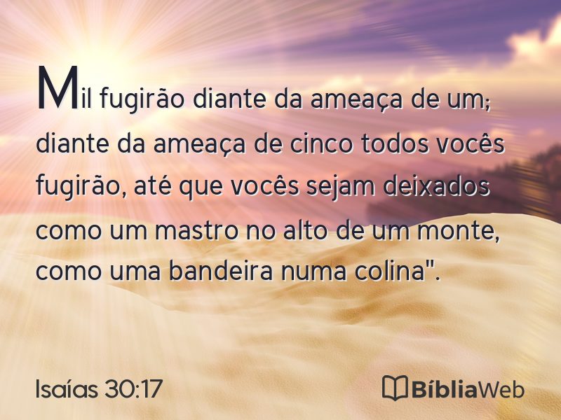 Isaías 30:17 em imagem para compartilhar