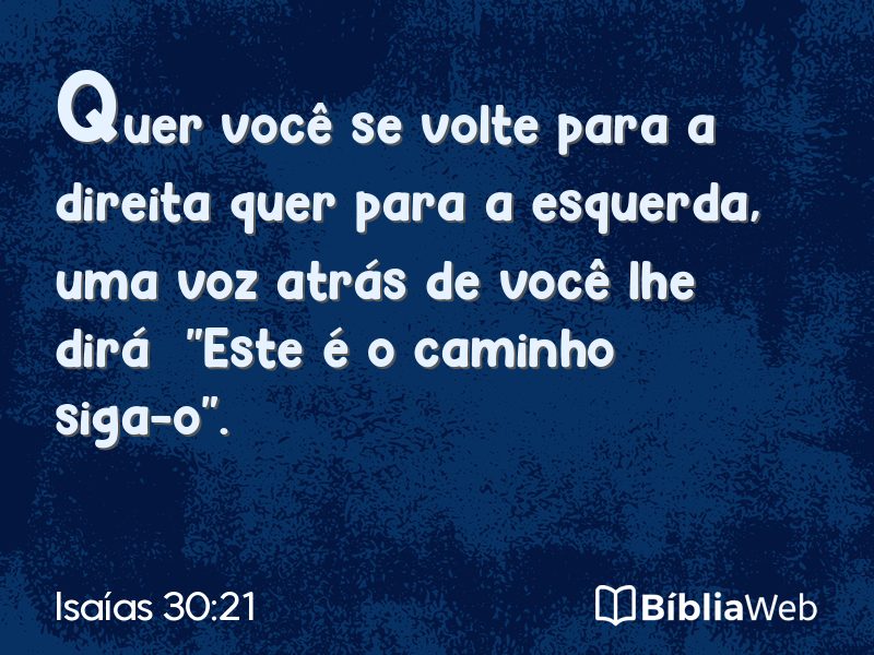 Isaías 30:21 em imagem para compartilhar