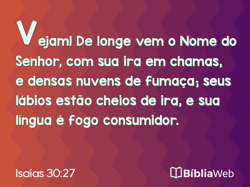 Isaías 30:27 em imagem para compartilhar