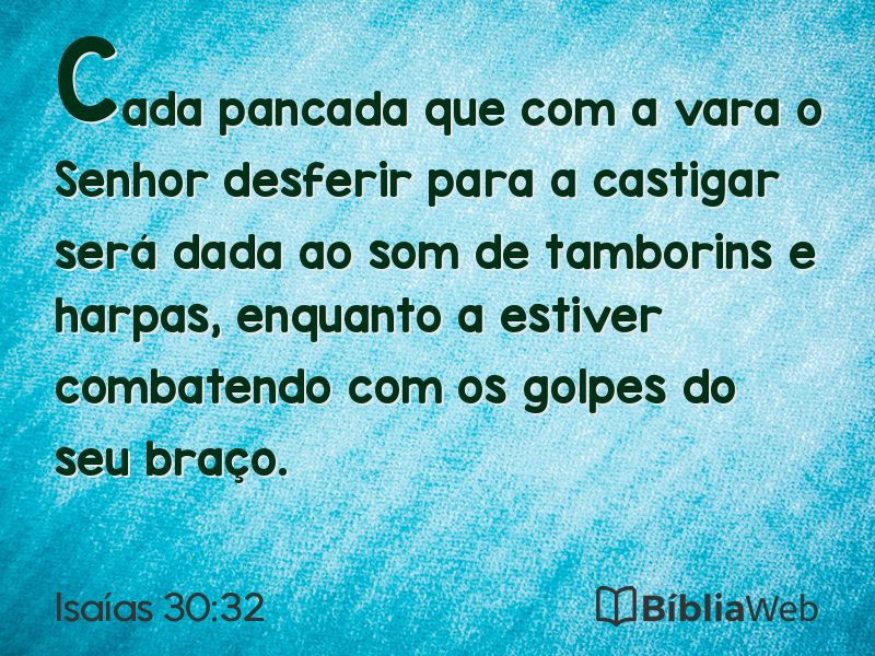 Isaías 30:32 em imagem para compartilhar