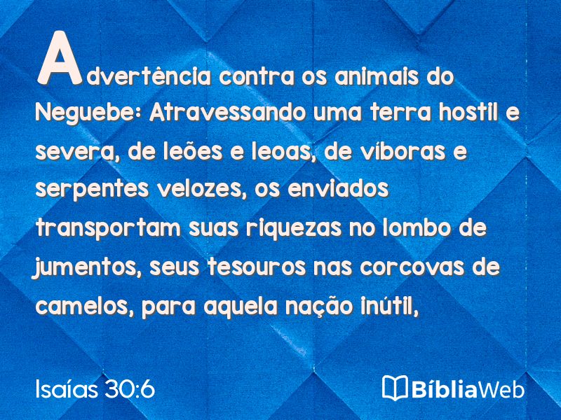 Isaías 30:6 em imagem para compartilhar