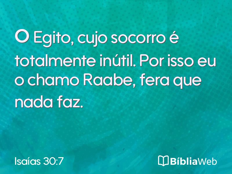 Isaías 30:7 em imagem para compartilhar