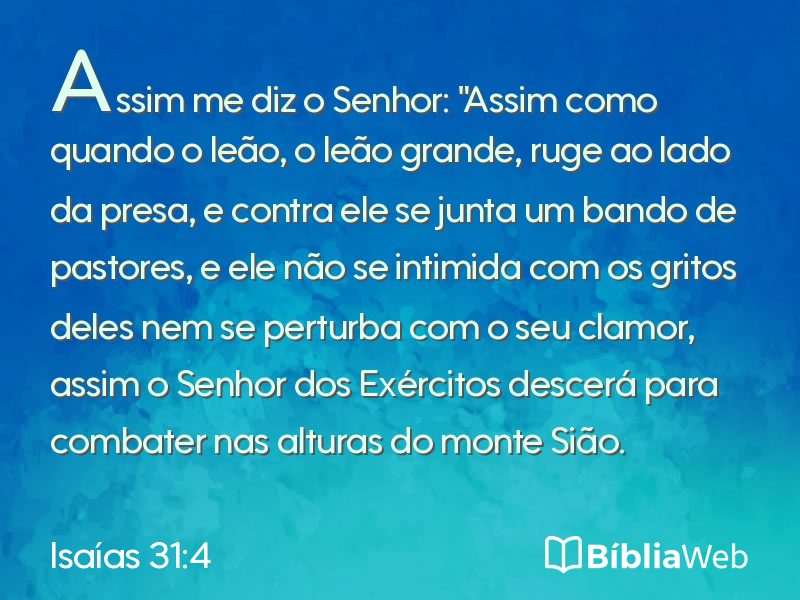 Isaías 31:4 em imagem para compartilhar