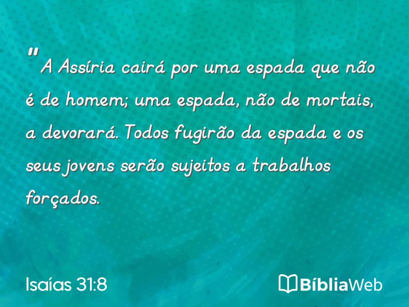 Isaías 31:8 em imagem para compartilhar