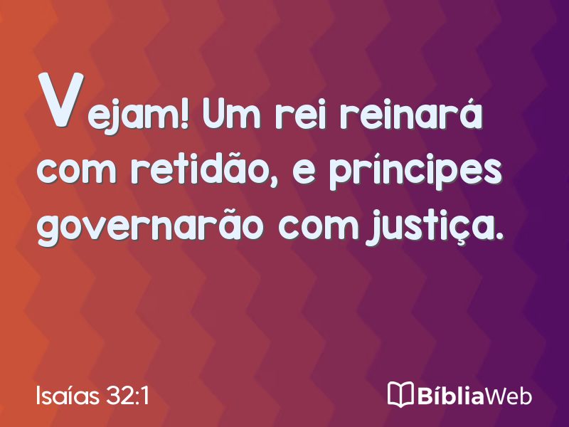 Isaías 32:1 em imagem para compartilhar