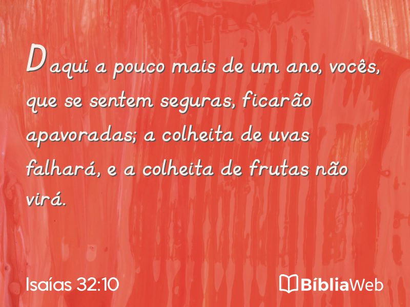 Isaías 32:10 em imagem para compartilhar