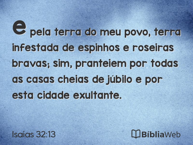 Isaías 32:13 em imagem para compartilhar
