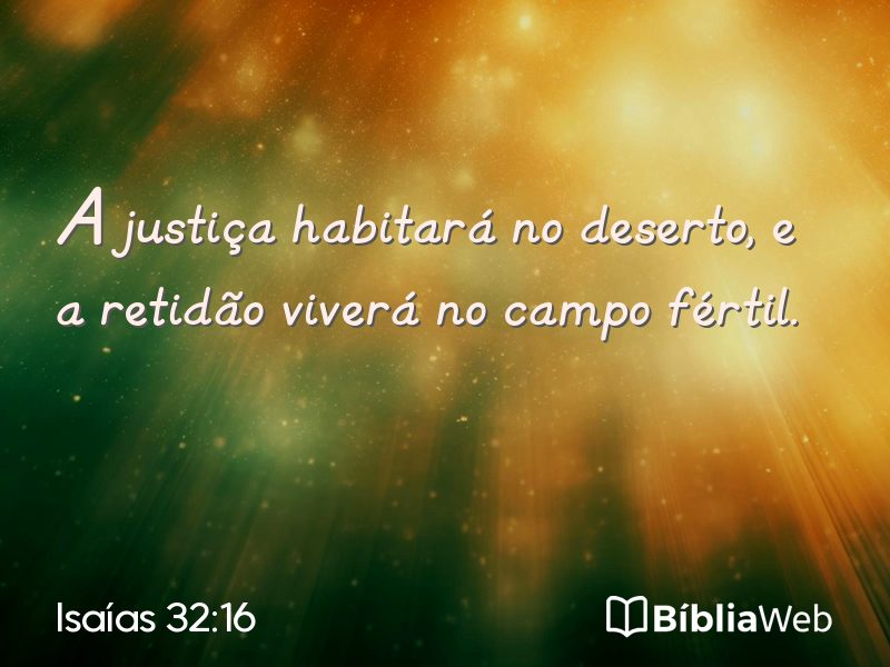 Isaías 32:16 em imagem para compartilhar