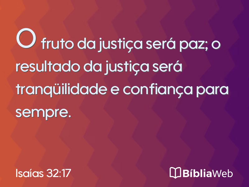 Isaías 32:17 em imagem para compartilhar