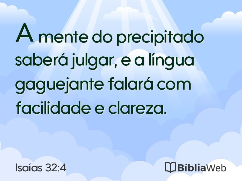 Isaías 32:4 em imagem para compartilhar