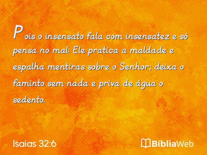 Isaías 32:6 em imagem para compartilhar