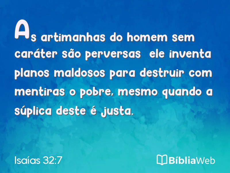 Isaías 32:7 em imagem para compartilhar